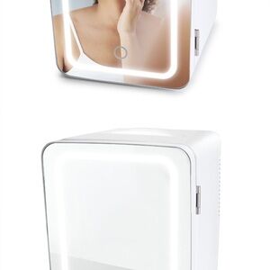 White LED Mirror Mini Fridge